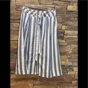 $15$ NWT Gap Striped Button Front Skirt With Belt Tie